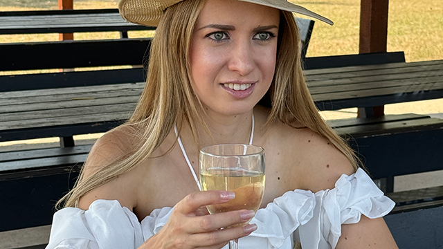 Naughty Adriana Sweet Blonde Goes on a Blind Date by the River